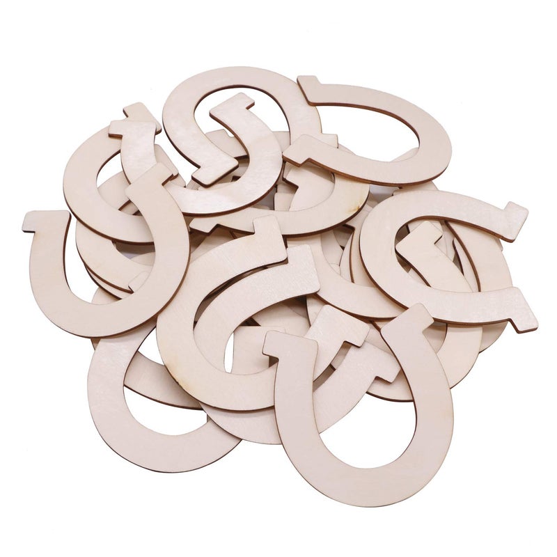 VERNUOS 48 Pcs Unfinished Wood Horseshoe Cutouts for DIY Craft, Wedding, Cowboy Themed Party and Birthday,3.3 x 3.5 inches - Image 2